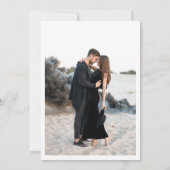 モダンな黒白写真の結婚式 セーブザデート (裏面)