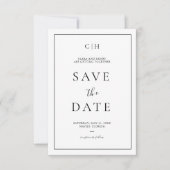 モダンな黒白写真のSave the Dateカード セーブザデート (正面)
