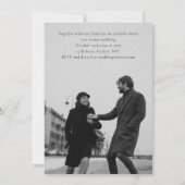 モダンな黒白大型写真の結婚式 招待状 (裏面)