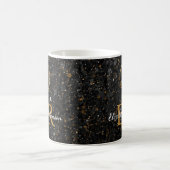 モダンな黒金グリッター ビジネス ロゴ コーヒーマグカップ (中央)