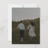 モダンな1枚の写真の結婚式のお礼カード 招待状 (正面)