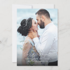 モダンな1枚の写真の結婚式の御礼 サンキューカード