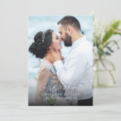 モダンな1枚の写真の結婚式の御礼 サンキューカード (スタンド正面)
