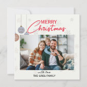 モダンな1枚の写真クリスマスホリデーカード シーズンカード (正面)