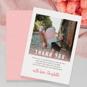 モダンな1歳の誕生日子供パーティーお礼カード サンキューカード