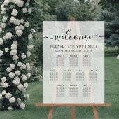モダンな10卓の結婚式の席次表(フロスト加工) アクリルサイン
