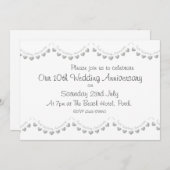 モダンな10周年結婚記念日の招待状 招待状 (正面/裏面)