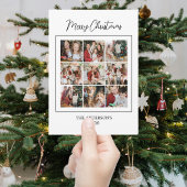 モダンな10枚の写真コラージュ クリスマス ホリデーカード