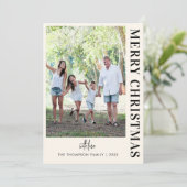 モダンな10枚の家族写真 - 最小限の装飾でパーソナライズ シーズンカード (スタンド正面)