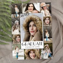 モダンな11枚の写真コラージュ 卒業おめでとうのご案内