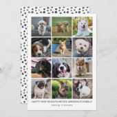 モダンな12枚のインスタグラム写真コラージュ　ハッピーニューイヤー シーズンカード (正面/裏面)