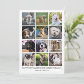 モダンな12枚のインスタグラム写真コラージュ　ハッピーニューイヤー シーズンカード (スタンド正面)