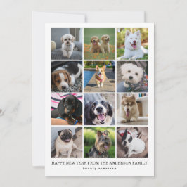 モダンな12枚のインスタグラム写真コラージュ ハッピーニューイヤー シーズンカード