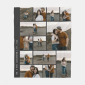 モダンな13枚の写真コラージュ 色変更可能 フリースブランケット (正面)