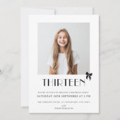 モダンな13歳のティーンエイジャーの写真 13歳の誕生日パーティー 招待状 (正面)
