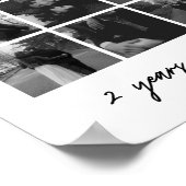 モダンな2周年結婚記念日9枚写真コラージュ ポスター (角)