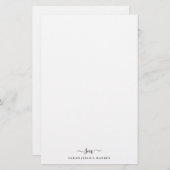 モダンな2文字のイニシャル ガーリー スクリプト スワッシュ 便箋 (正面/裏面)