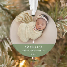 モダンな2枚の写真が入った赤ちゃんの初めてのクリスマス アクリル
