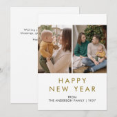 モダンな2枚の写真の新年分割レイアウト シーズンカード (正面/裏面)