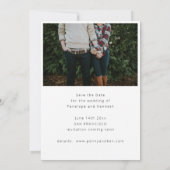モダンな2枚の写真の結婚式 セーブザデート (裏面)