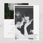 モダンな2枚の写真の結婚式 セーブザデート (正面/裏面)
