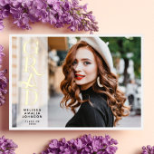 モダンな2枚の写真を使った卒業証書の本物の箔押しのお知らせ 箔招待状