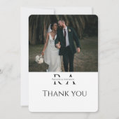 モダンな2枚の写真を使った結婚式の御礼カード サンキューカード (正面)