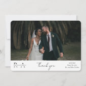 モダンな2枚の写真を使った結婚式の御礼カード サンキューカード (正面)