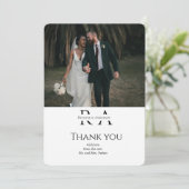 モダンな2枚の写真を使った結婚式の御礼カード サンキューカード (スタンド正面)