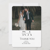 モダンな2枚の写真を使った結婚式の御礼カード サンキューカード (正面)