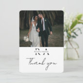モダンな2枚の写真を使った結婚式の御礼カード サンキューカード (スタンド正面)