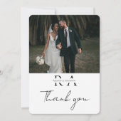 モダンな2枚の写真を使った結婚式の御礼カード サンキューカード (正面)