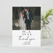 モダンな2枚の写真を使った結婚式の御礼カード 招待状 (スタンド正面)
