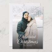 モダンな2枚の写真入り家族クリスマスカード シーズンカード (正面)
