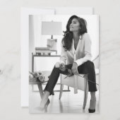 モダンな2枚の写真 40歳の誕生日 ホワイト ブラック 招待状 (裏面)