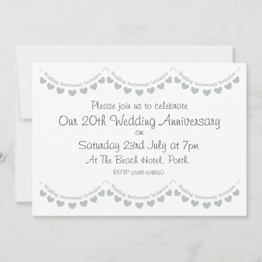 モダンな20周年中国風結婚記念日招待状 招待状 (正面)