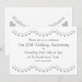 モダンな20周年中国風結婚記念日招待状 招待状 (正面/裏面)