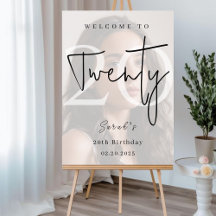 モダンな20歳の誕生日ウェルカムサイン