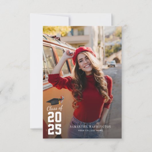 モダンな2025年卒業パーティーの写真 招待状 (正面)