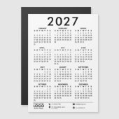 モダンな2027年カレンダーデザイン ビジネス ロゴ入り (正面/裏面)