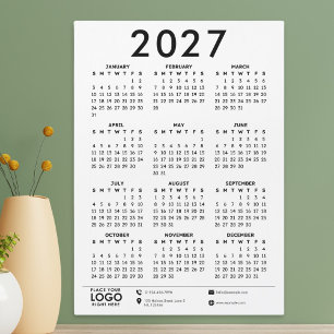モダンな2027年カレンダーデザイン ビジネス ロゴ入り