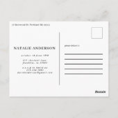 モダンな21歳の誕生日タイポグラフィー ブラックとゴールド ポストカード (裏面)