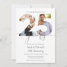 モダンな25周年結婚記念日 2枚の写真