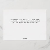 モダンな3枚のフォトコラージュで新年を祝おう 箔シーズンカード (裏面)