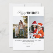 モダンな3枚の写真のクリスマス ホリデーカード (裏面)