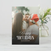 モダンな3枚の写真のクリスマス ホリデーカード (スタンド正面)