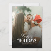 モダンな3枚の写真のクリスマス ホリデーカード (正面)