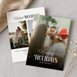 モダンな3枚の写真のクリスマス ホリデーカード