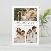 モダンな3枚の写真の結婚式延期通知 招待状 (スタンド正面)