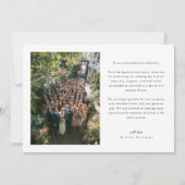 モダンな3枚の写真の結婚式御礼カード サンキューカード (裏面)